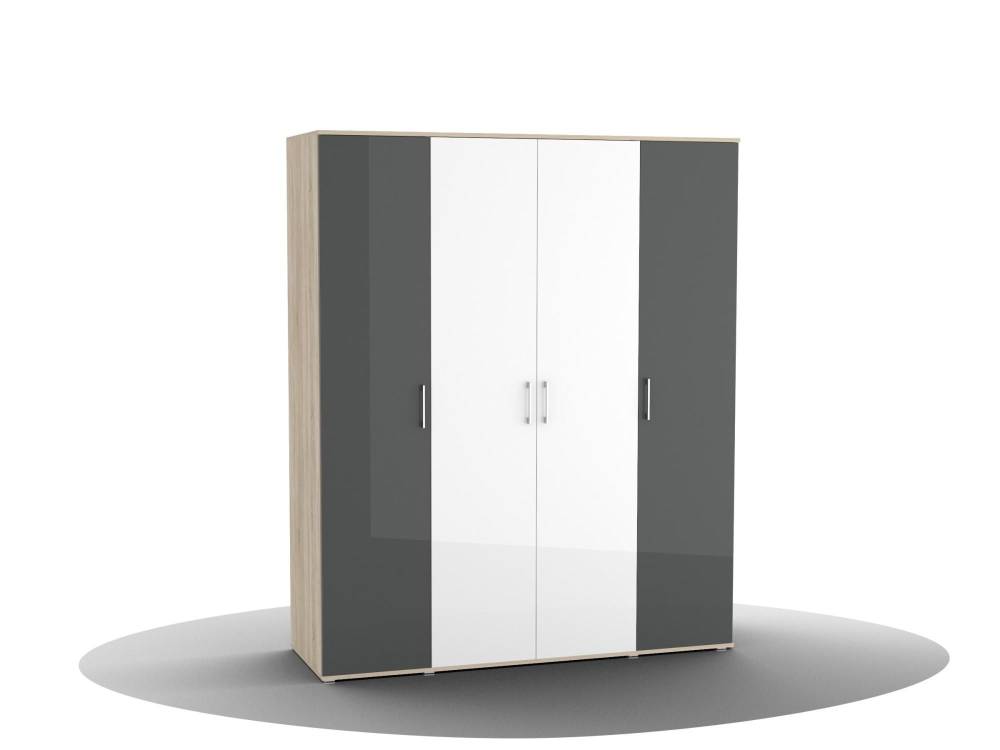 Шкаф для одежды SILVIA ШО-04 (2г/2зр), 2 фасада глянцевые/2 зеркало